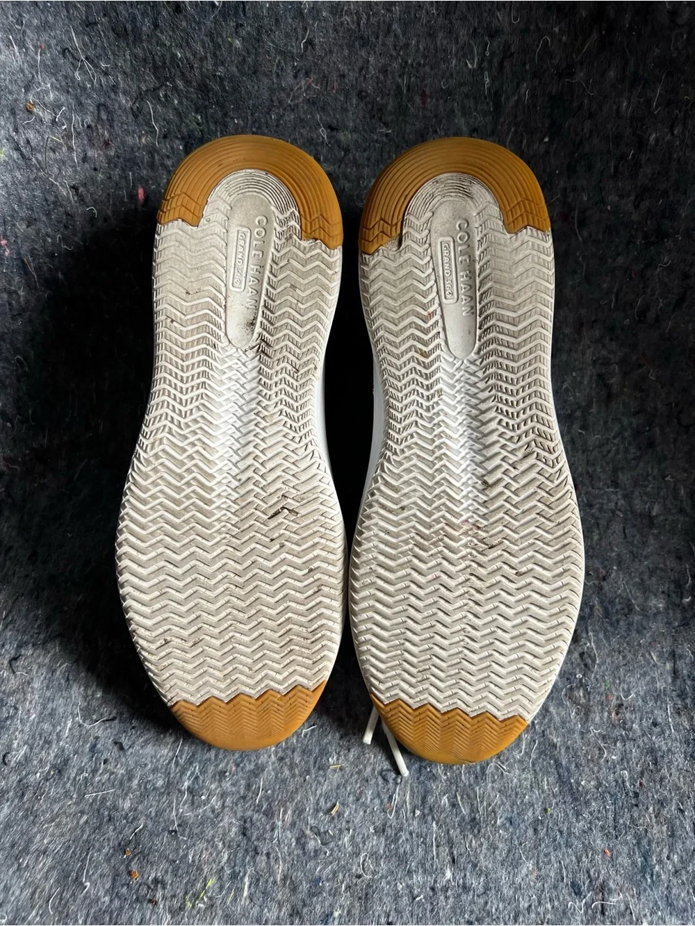 Cole Haan White Leather Platform Sneakers with Tan Trim